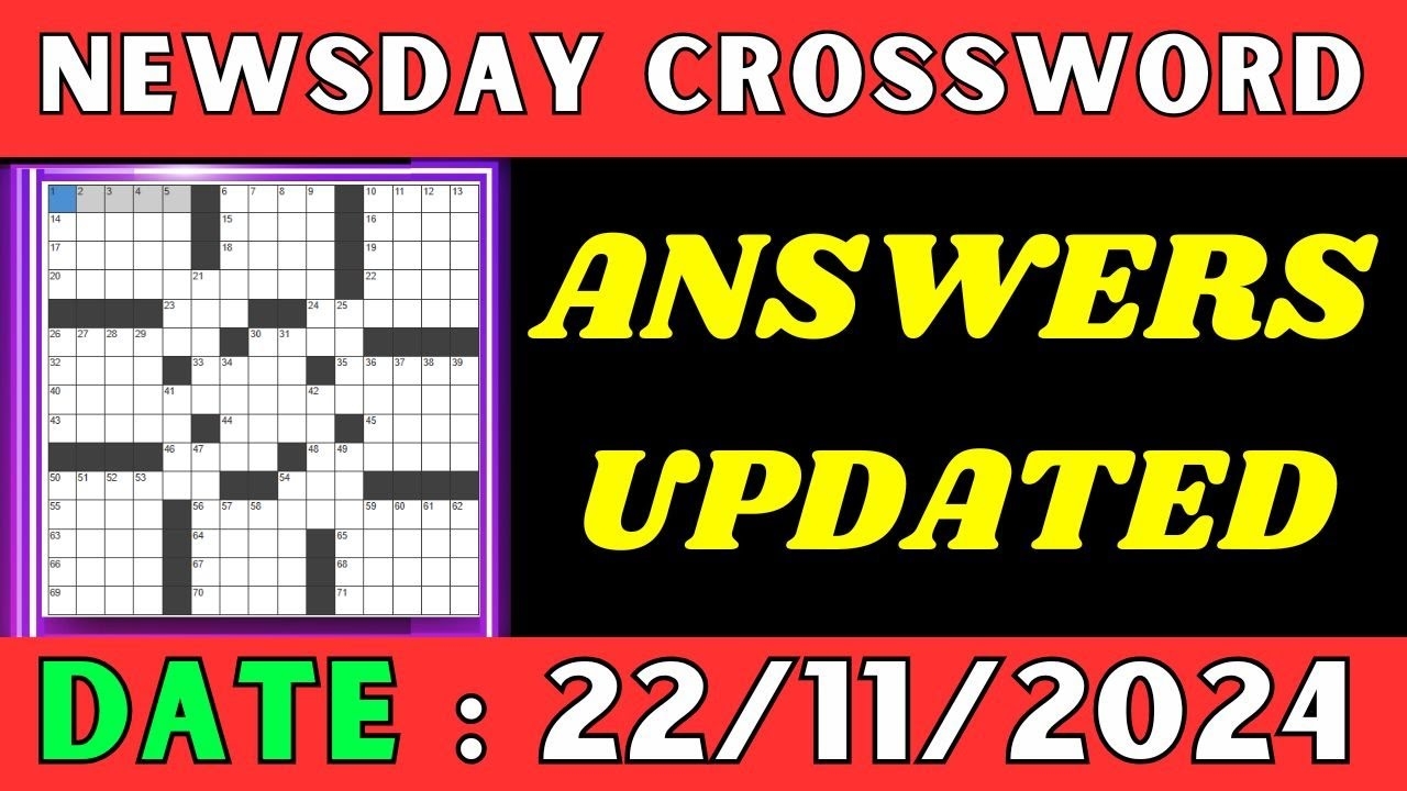 Newsday Crossword Answers Today