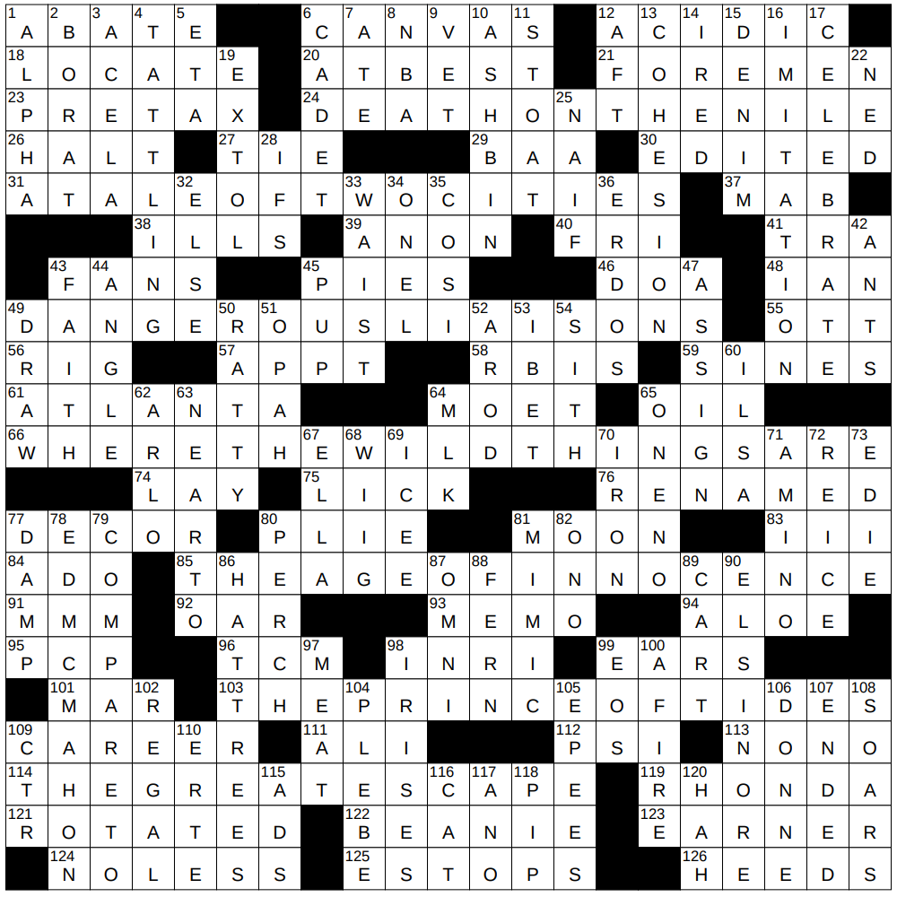 NYXCrossword Answers To The New York Times Crossword
