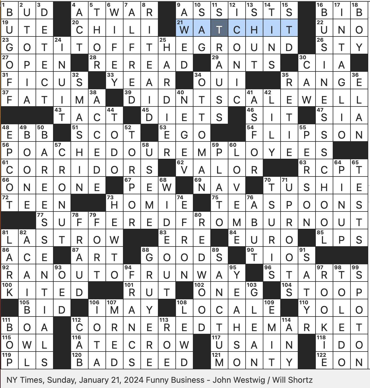Opposite Of Relief In Printmaking SUN 1 21 24 Aid In Getting A Leg Up Exclamation Before An Ill advised Action Maybe Moose s Mating Season Yiddish Word Meaning woe Pop Singer With Noted Bangs Rex Parker Does The NYT Crossword Puzzle