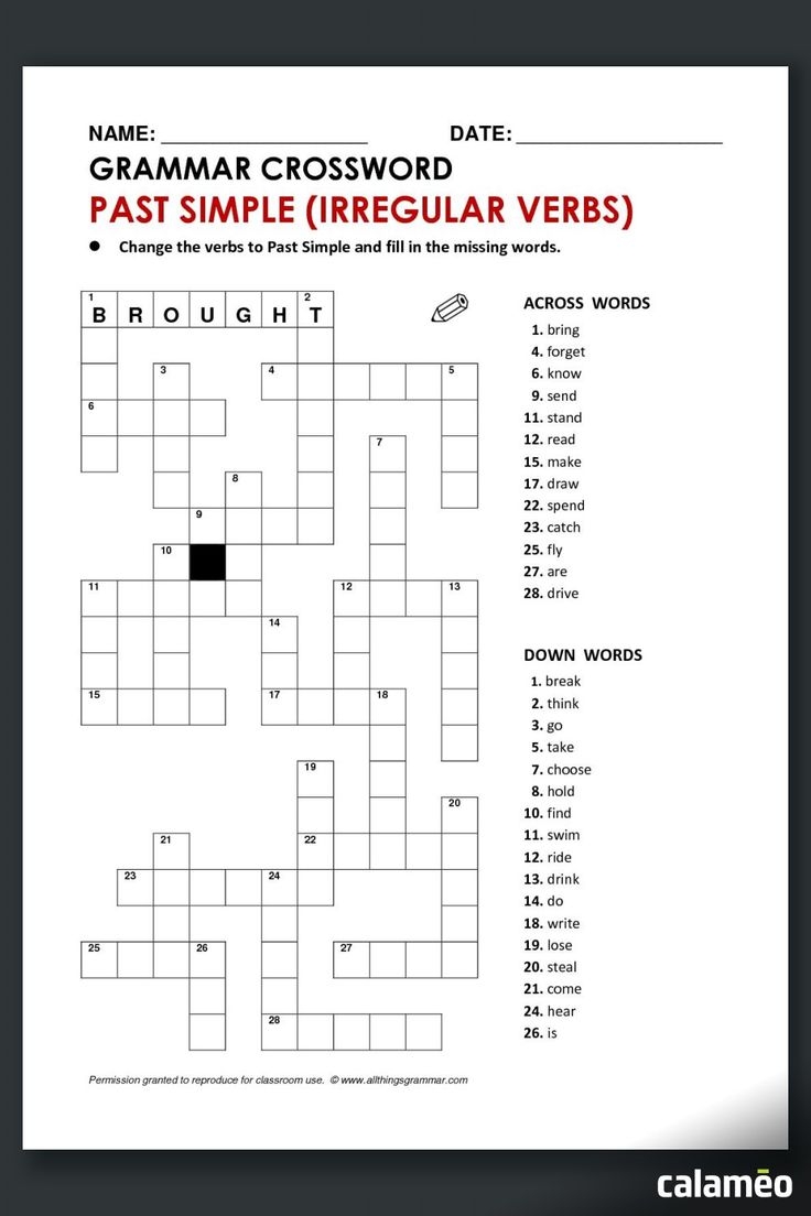 Past Simple Crosswords