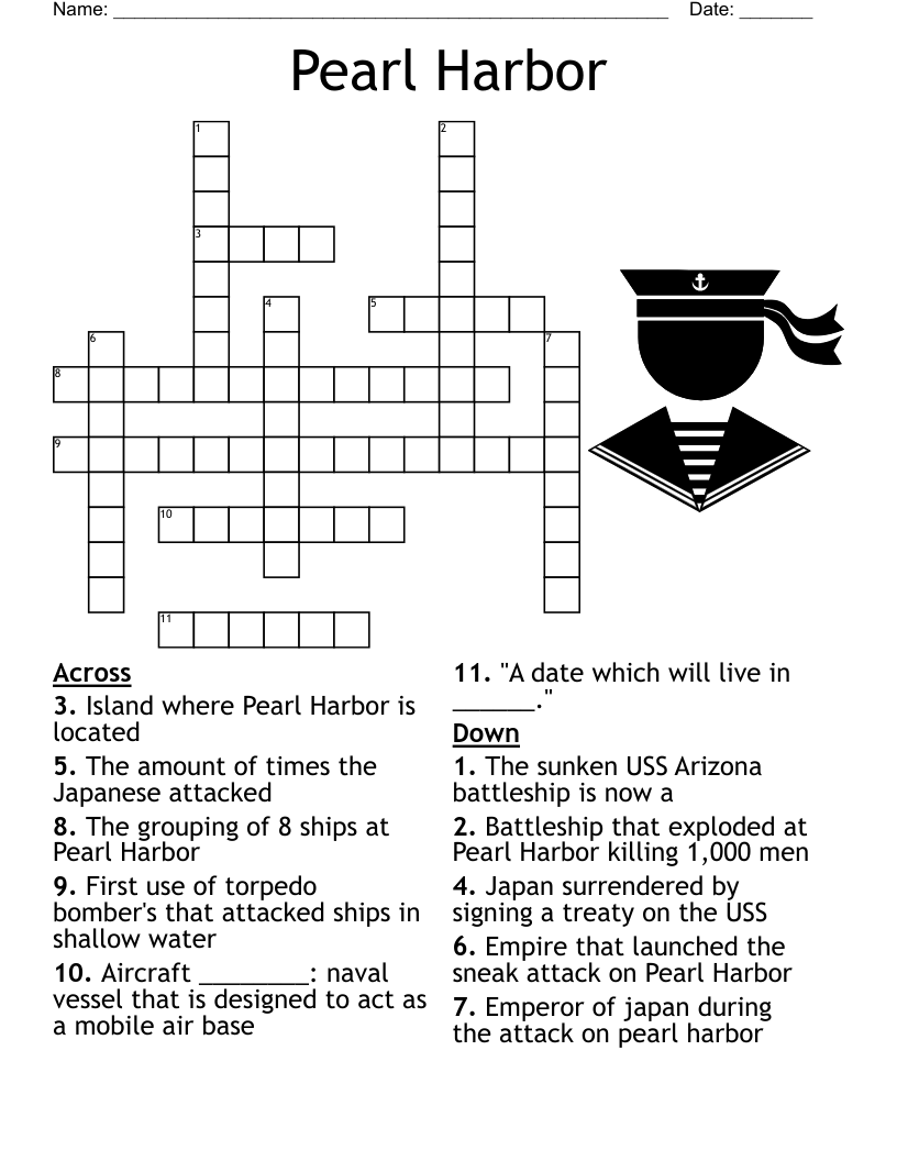 Pearl Harbor Crossword WordMint Pearl Harbor Crossword WordMint