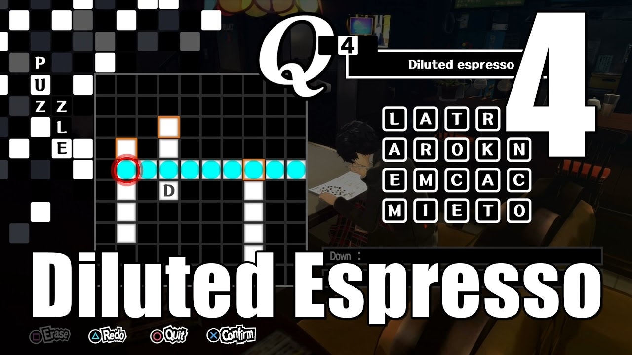 Persona 5 Crossword Puzzle Q4 Diluted Espresso YouTube