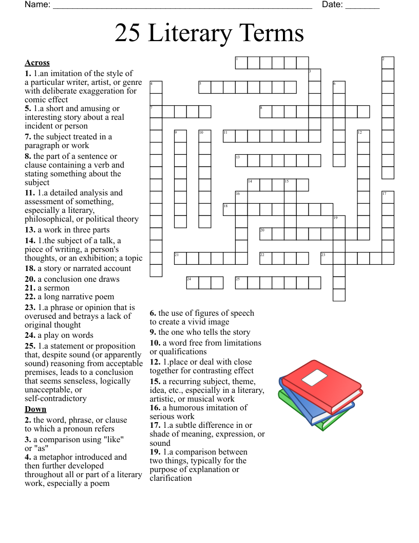Poetic Devices And Literary Terms Crossword Puzzle WordMint