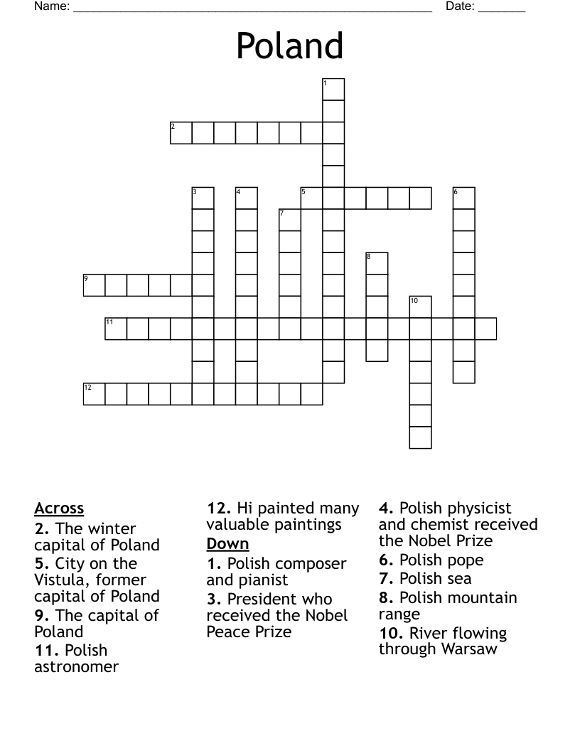 Polish Language Crossword