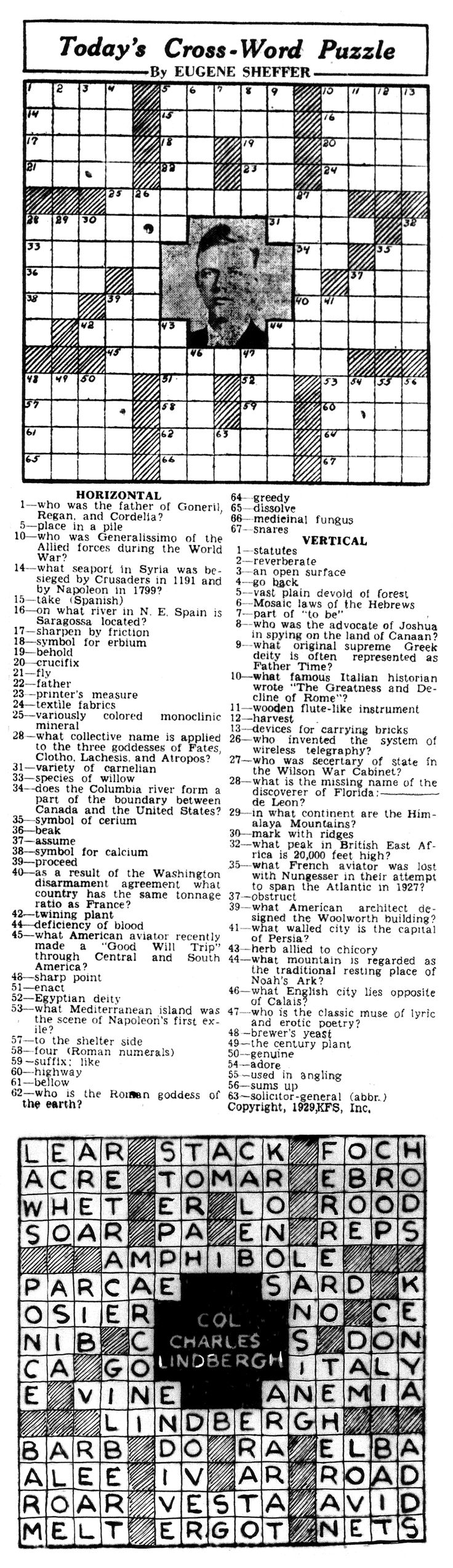 Printable Crossword Puzzles By Eugene Sheffer Printable Crossword Puzzles