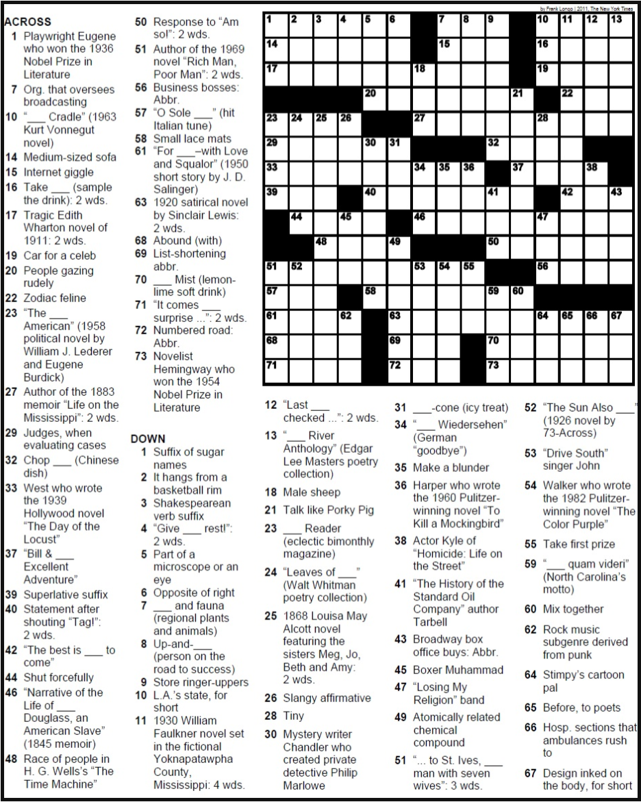 Puzzle Crossword The Exponent