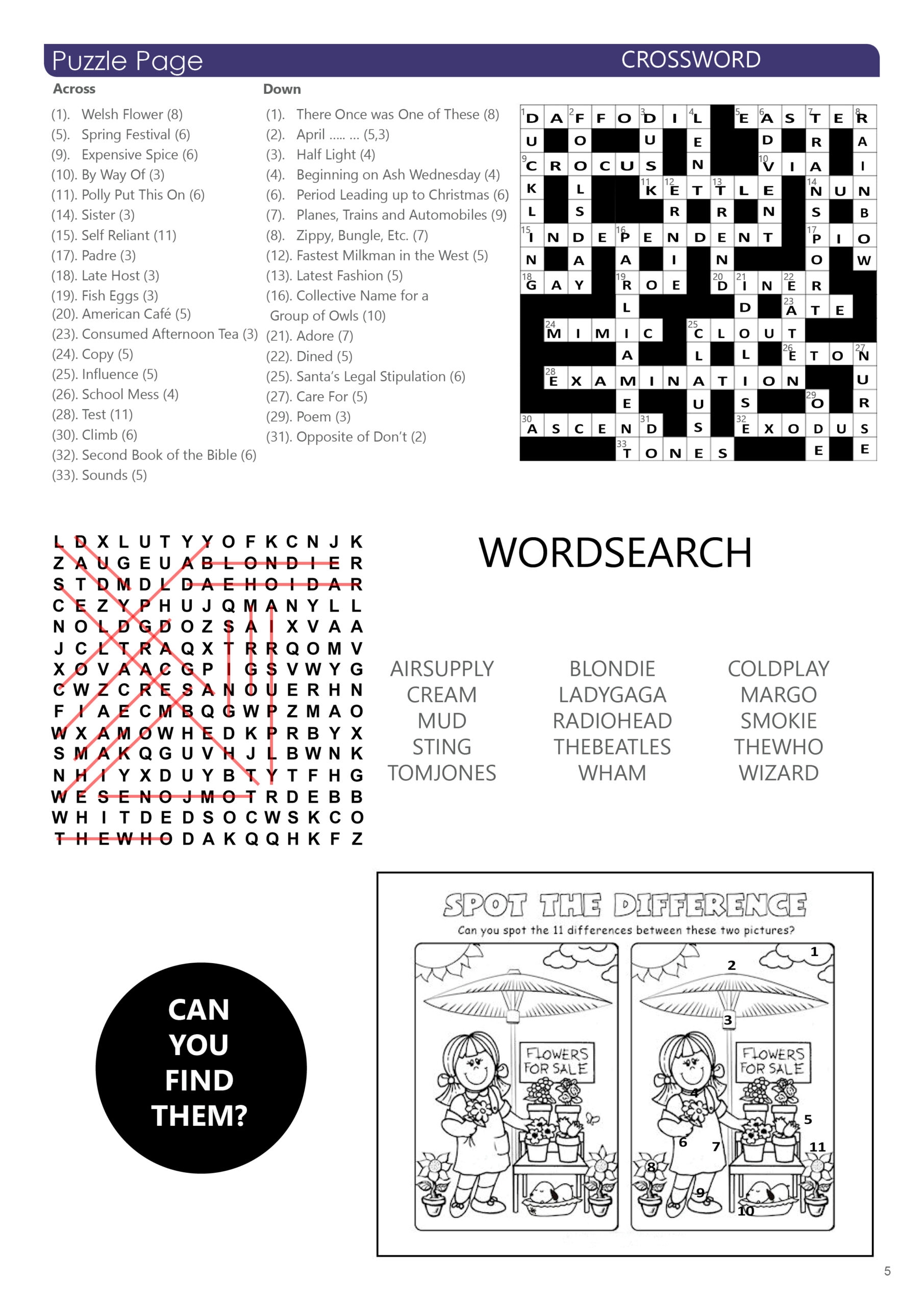 Puzzle page answers april june Signal Arts Centre