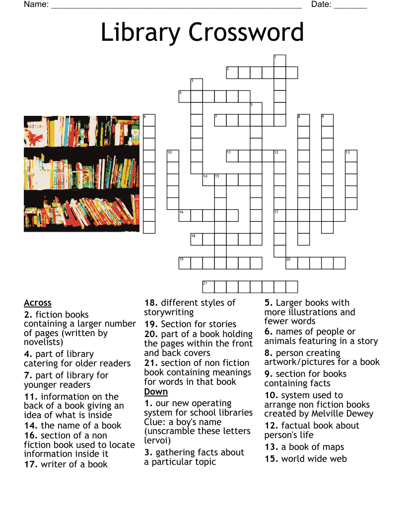 Reading And Books Crossword WordMint