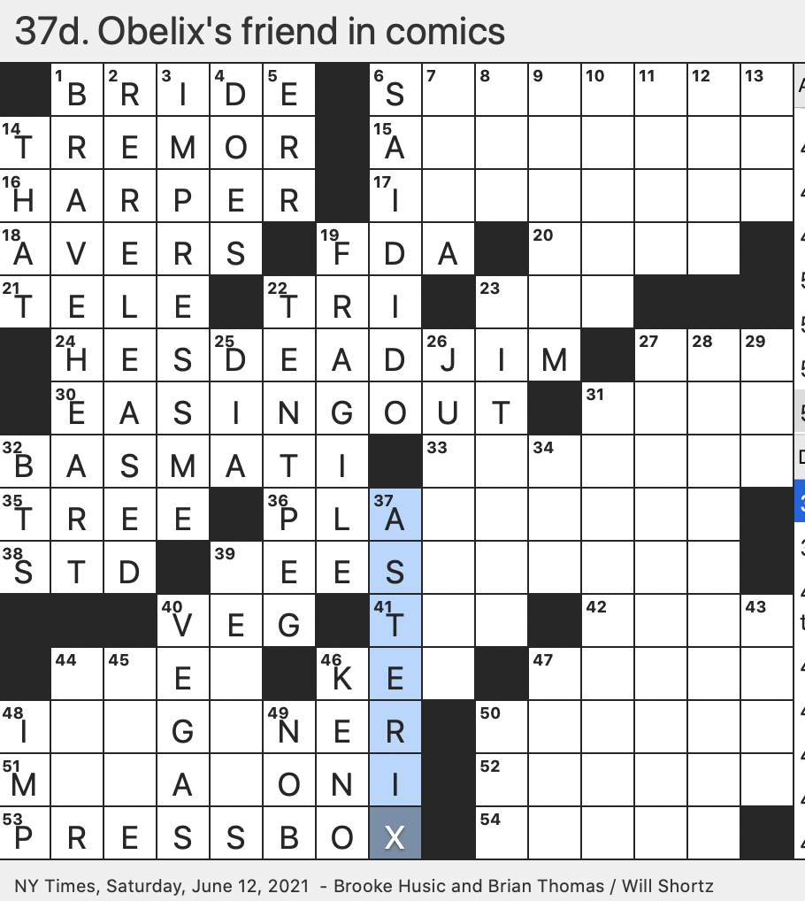 Rex Parker Does The NYT Crossword Puzzle Asexual Informally SAT 6 12 21 Obelix s Friend In Comics Orchestra That Performs An Annual Fireworks Spectacular Cause Of An Uptick In Scottish