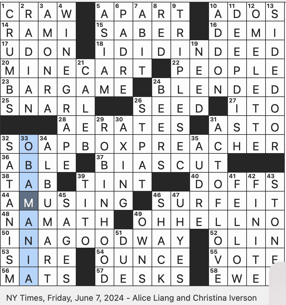 Vodka Brand Crossword