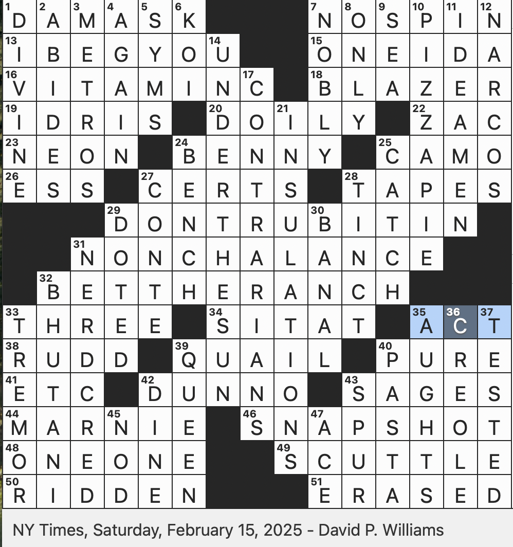 self referential crossword self referential crossword