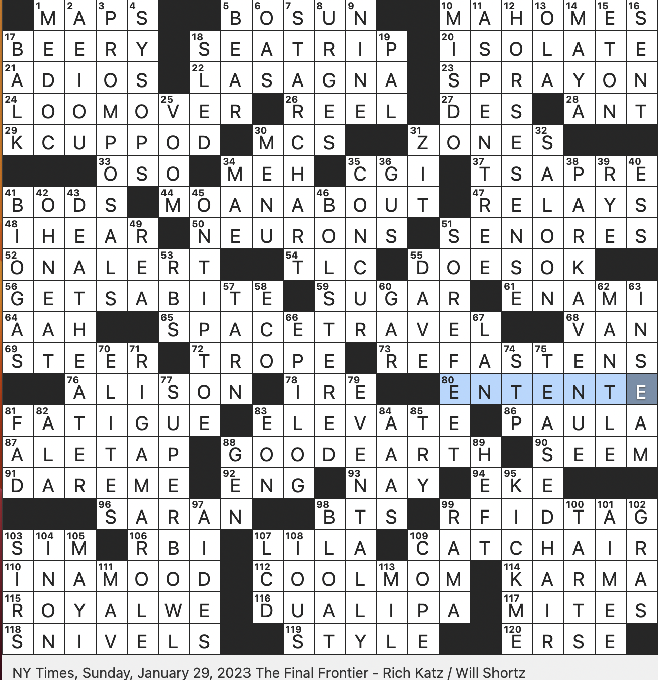 Fruity Drink With A Kick Crossword