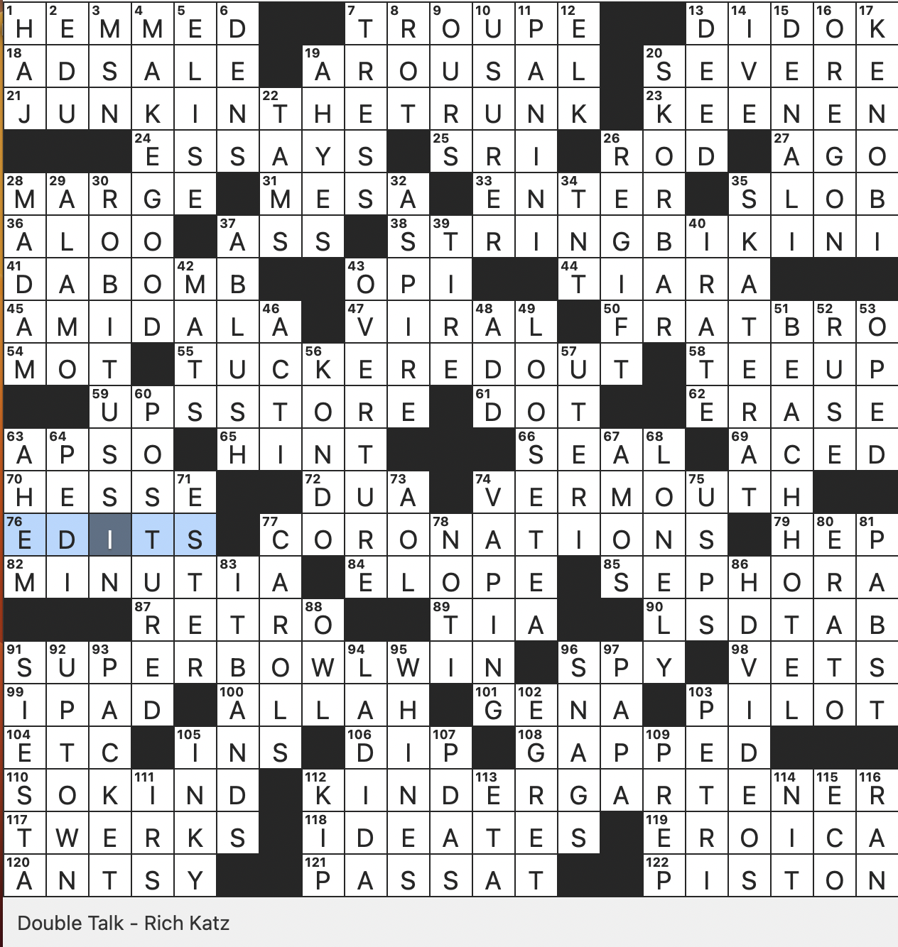 Rex Parker Does The NYT Crossword Puzzle Connective Tissues In The Leg Informally SUN 11 5 23 Commit A Holiday Etiquette No no Bone Insert Following An Accident Totally Phat 
