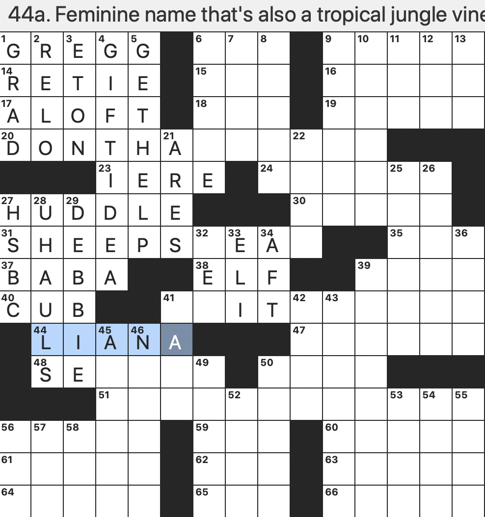 Tropical Vine Crossword