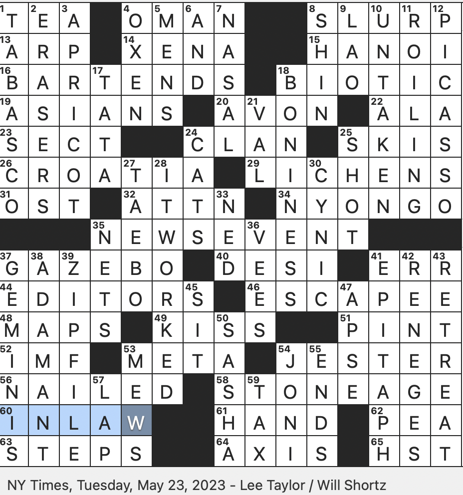 Dadaist Jean Crossword