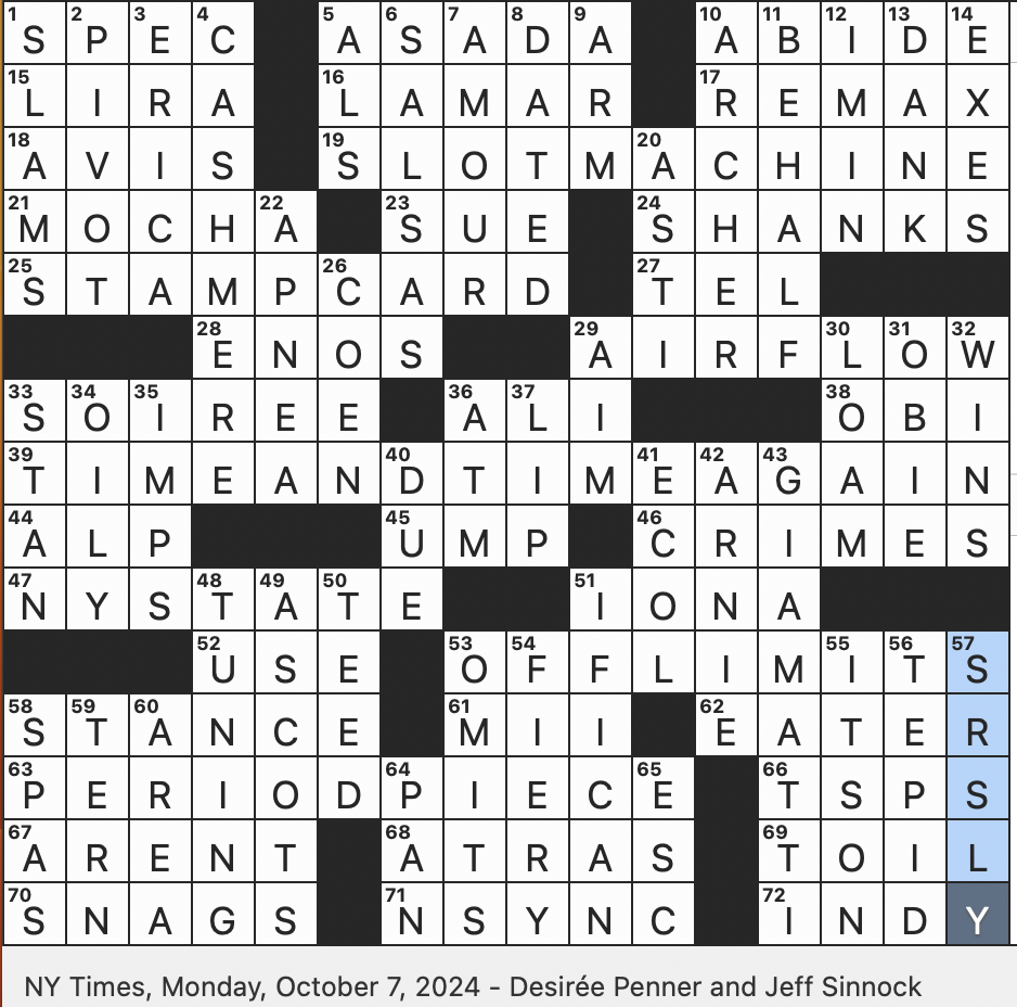 Gillette Razor Crossword