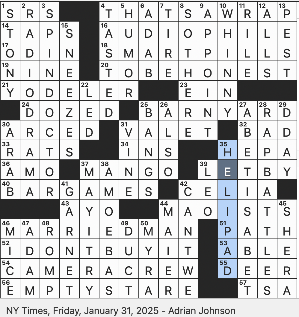 Rex Parker Does The NYT Crossword Puzzle Hinduism s king Of Fruits FRI 1 31 25 Wanders Around A Terminal For Short Alpine Crooner Hairstyle For Violet In Peanuts Short distance Rex Parker Does The NYT Crossword Puzzle Hinduism s king Of Fruits FRI 1 31 25 Wanders Around A Terminal For Short Alpine Crooner Hairstyle For Violet In Peanuts Short distance