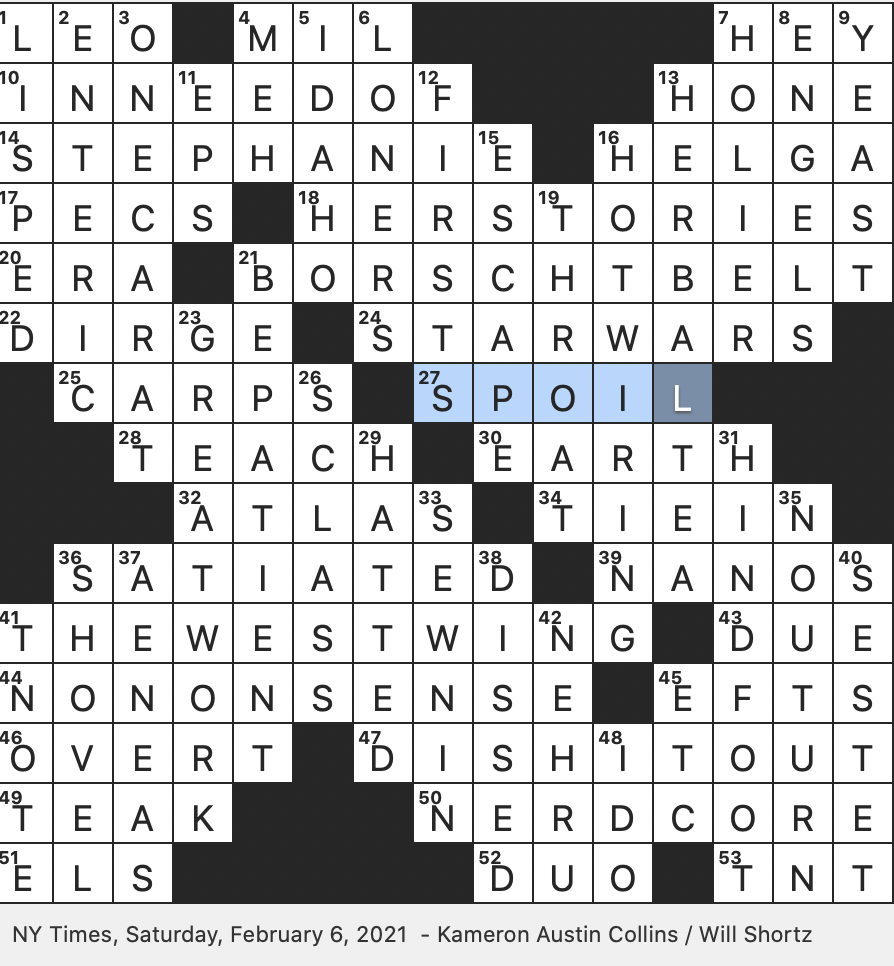 Rex Parker Does The NYT Crossword Puzzle Once popular Resort Area In The Catskills Informally SAT 2 6 21 World Leader With Role In 1961 s Annexation Of Goa Music Genre That Includes Geeksta Rap