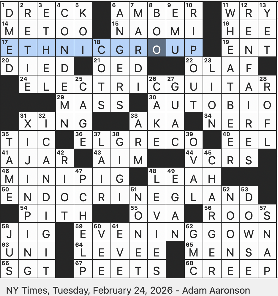 That’s My Aim Crossword Clue