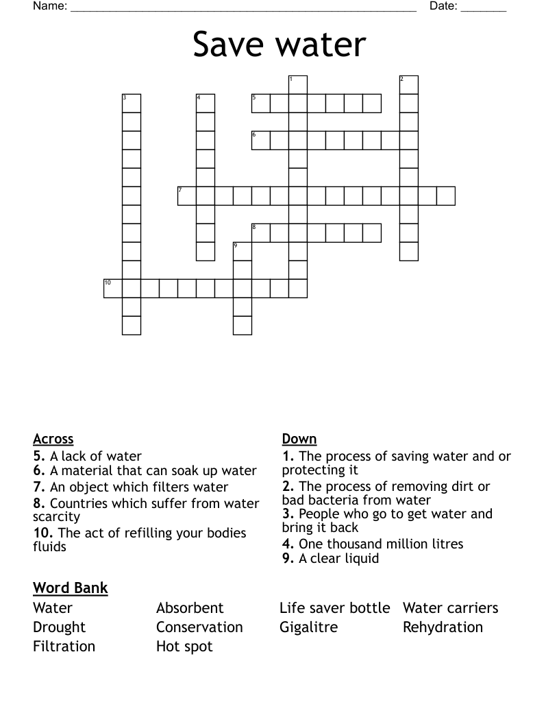 Soak Up Crossword