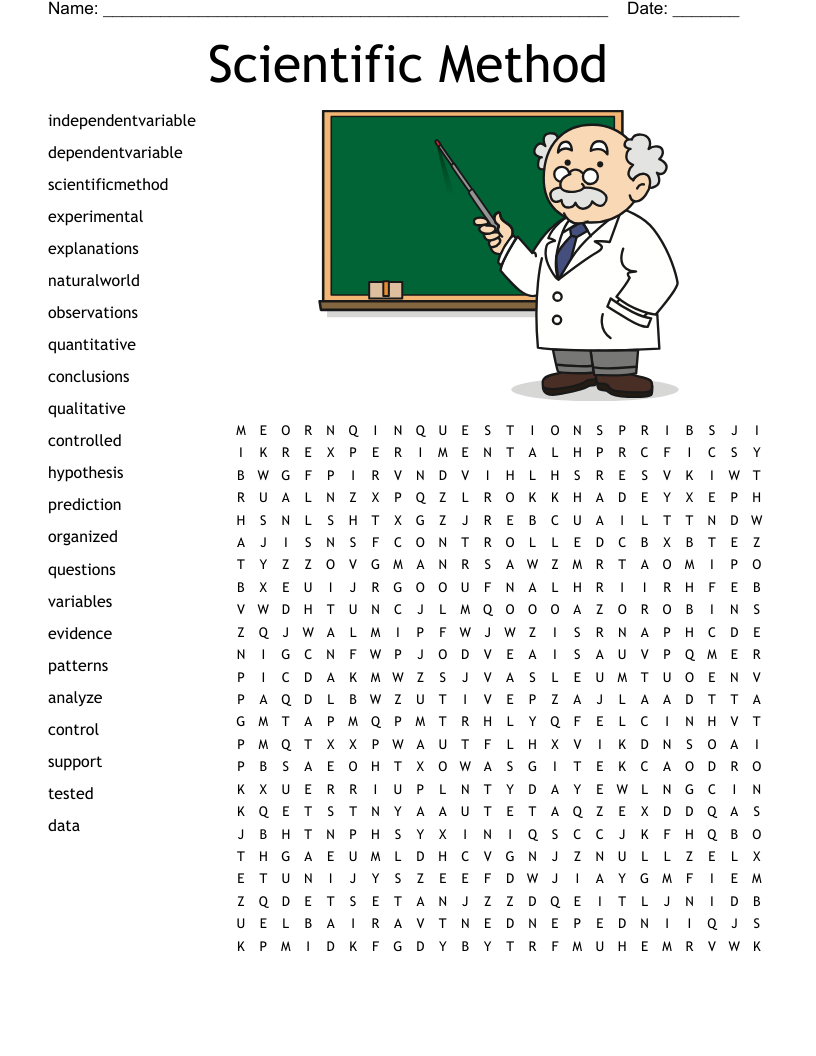 Scientific Method Crossword WordMint Scientific Method Crossword WordMint