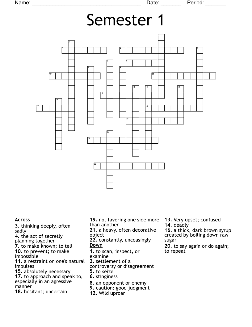 Natural Brown Sugar Crossword