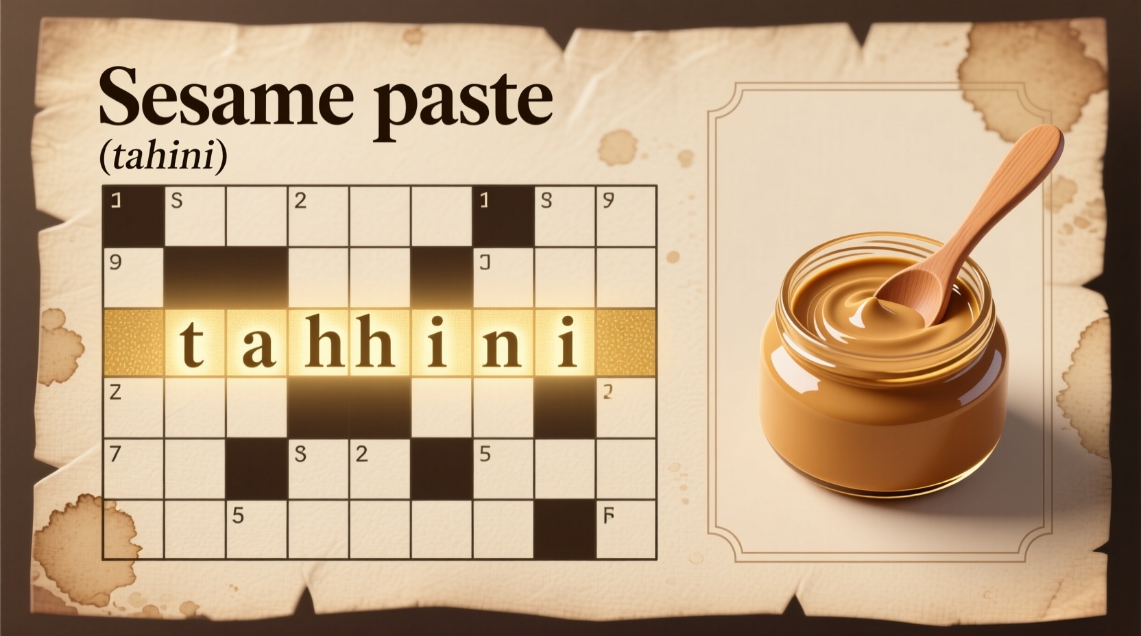 Sesame Paste Crossword