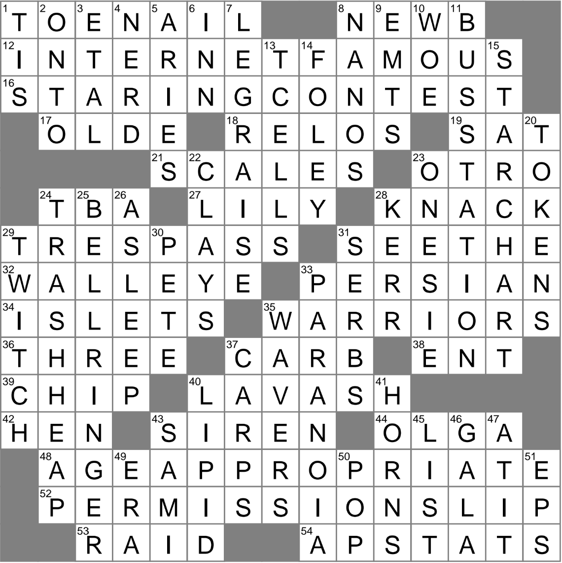 Shared Loads Crossword