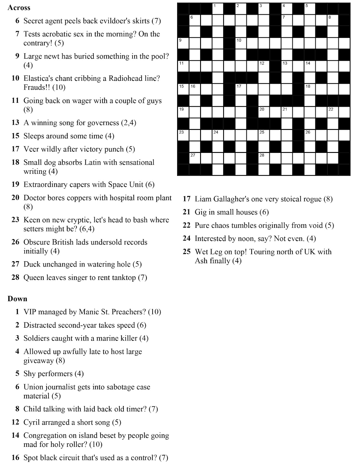clues crossword puzzle clue