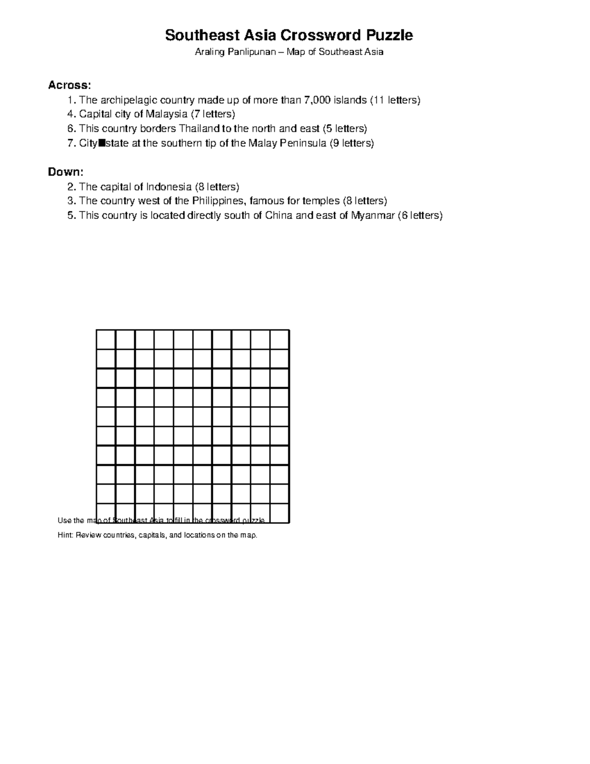 indonesia islands crossword