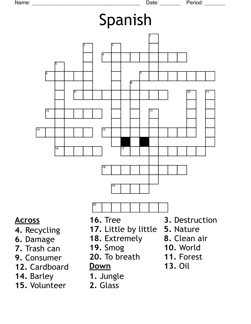 Spanish Crossword WordMint