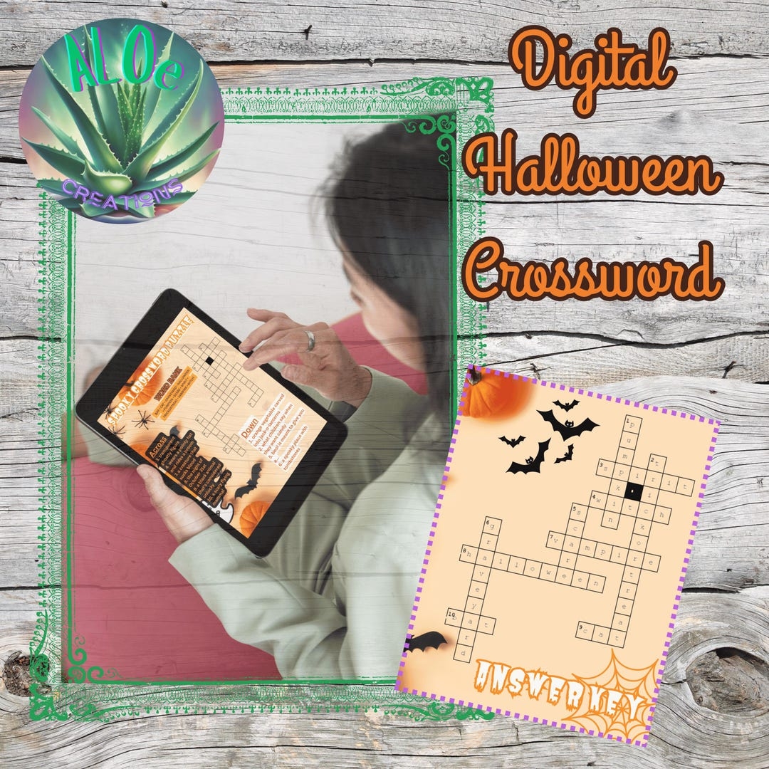 Spooky Halloween Crossword Puzzle Kids Printable Activity digital Download Etsy Israel