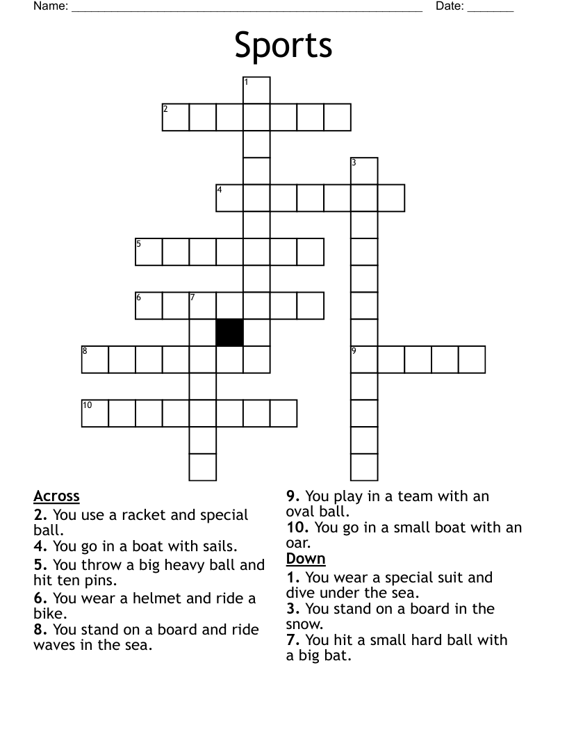 Sports Crossword WordMint