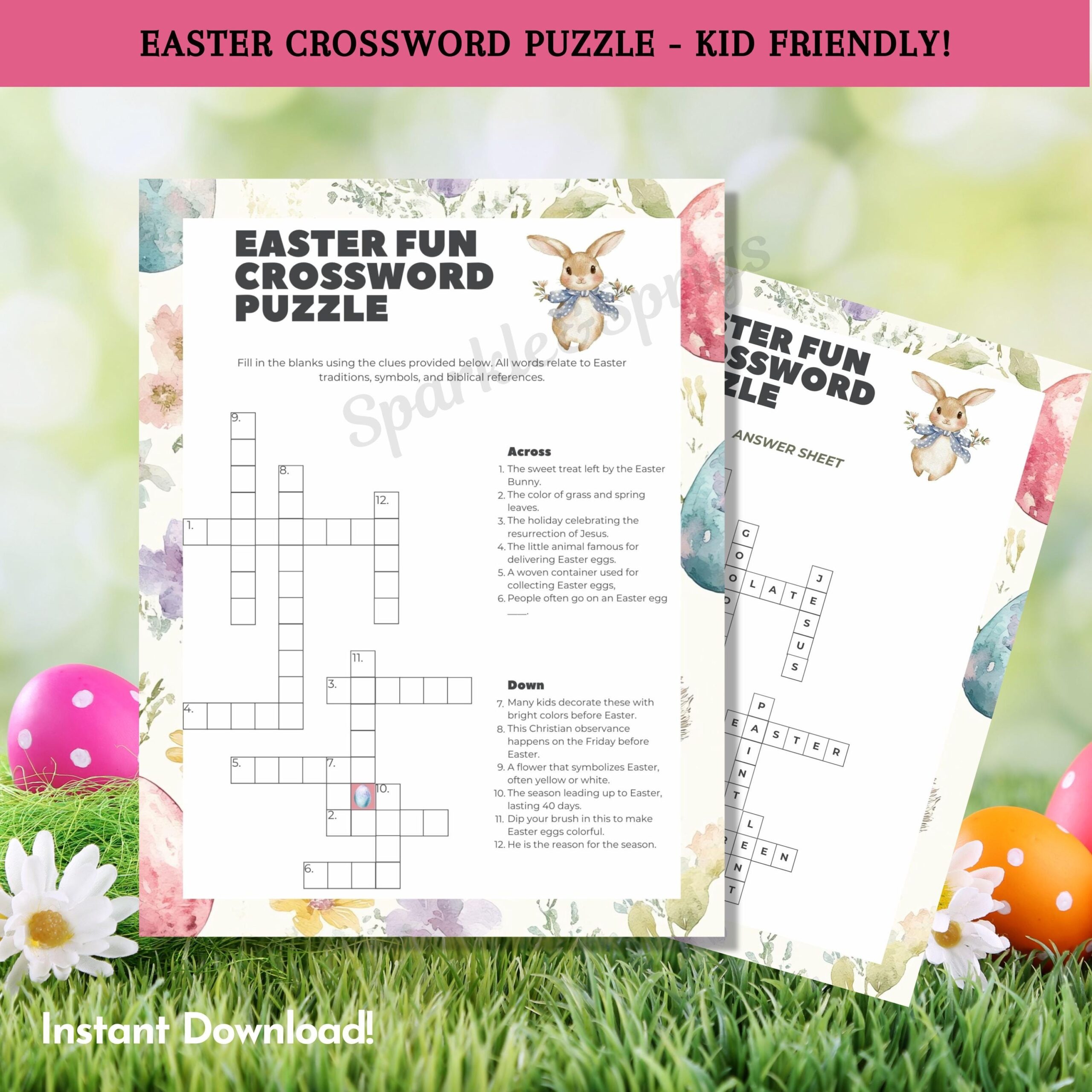 Spring Crossword Etsy
