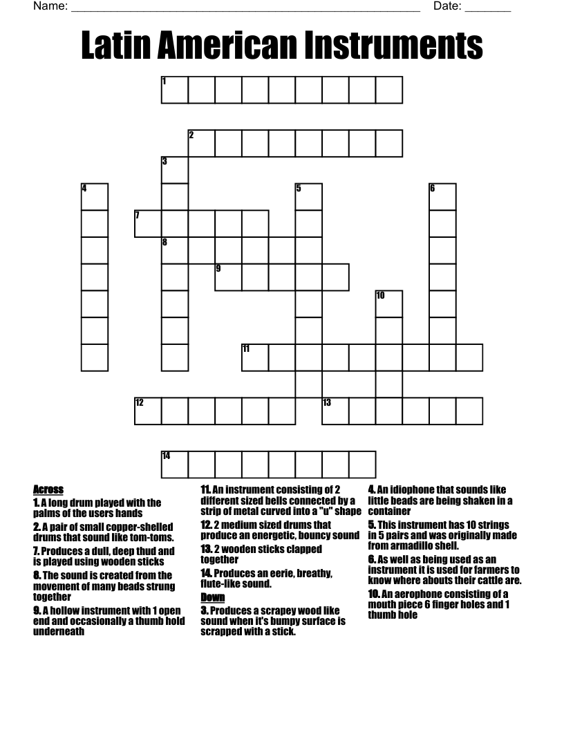 stringed instrument crossword