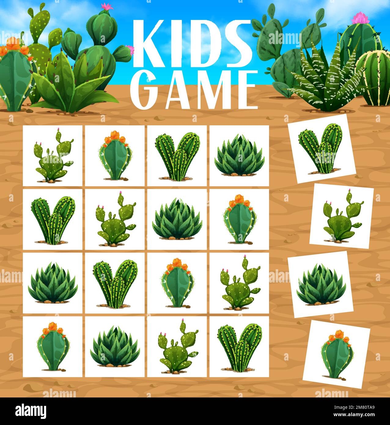 Sudoku Game Mexican Prickly Cactus Succulents Vector Kids Riddle With Cartoon Cacti On Chequered Board Educational Task Children Crossword Teaser For Sparetime Activity Recreational Boardgame Stock Vector Image Art Alamy