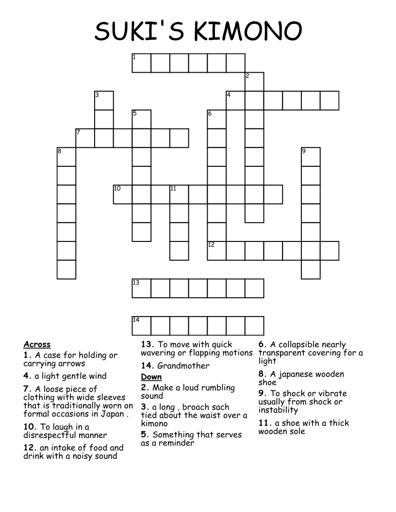 Wooden Shoe Crossword