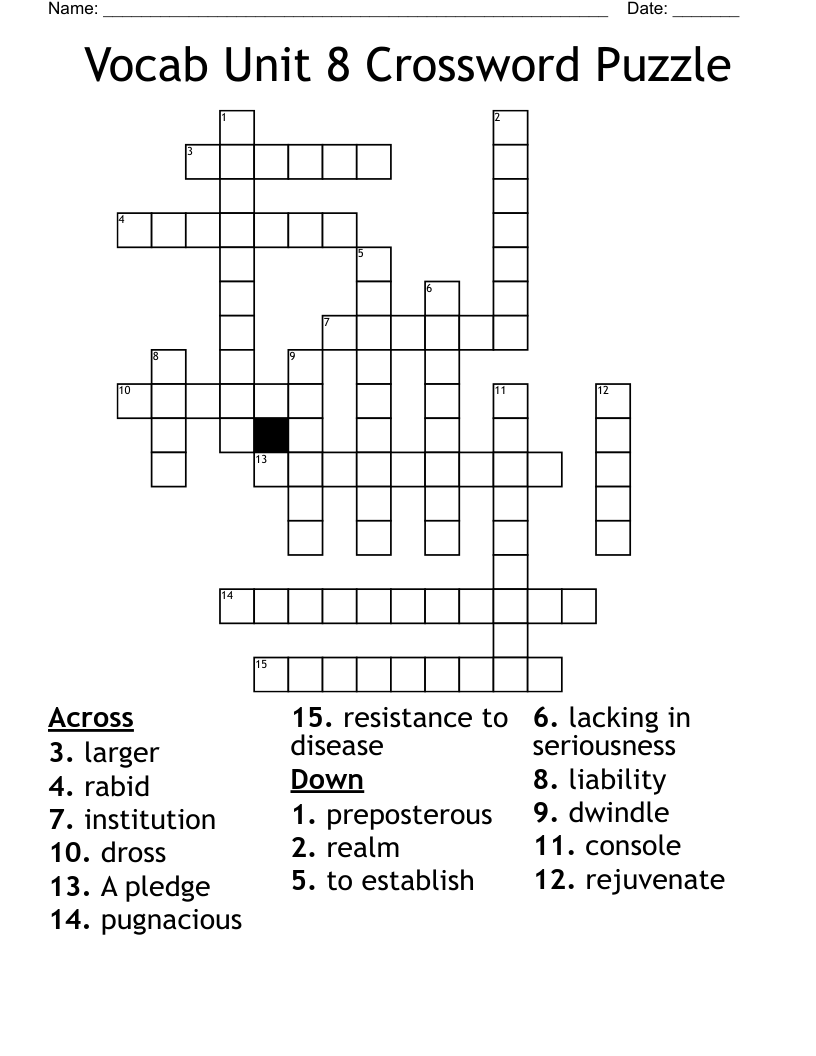Suspense Vocab Crossword WordMint