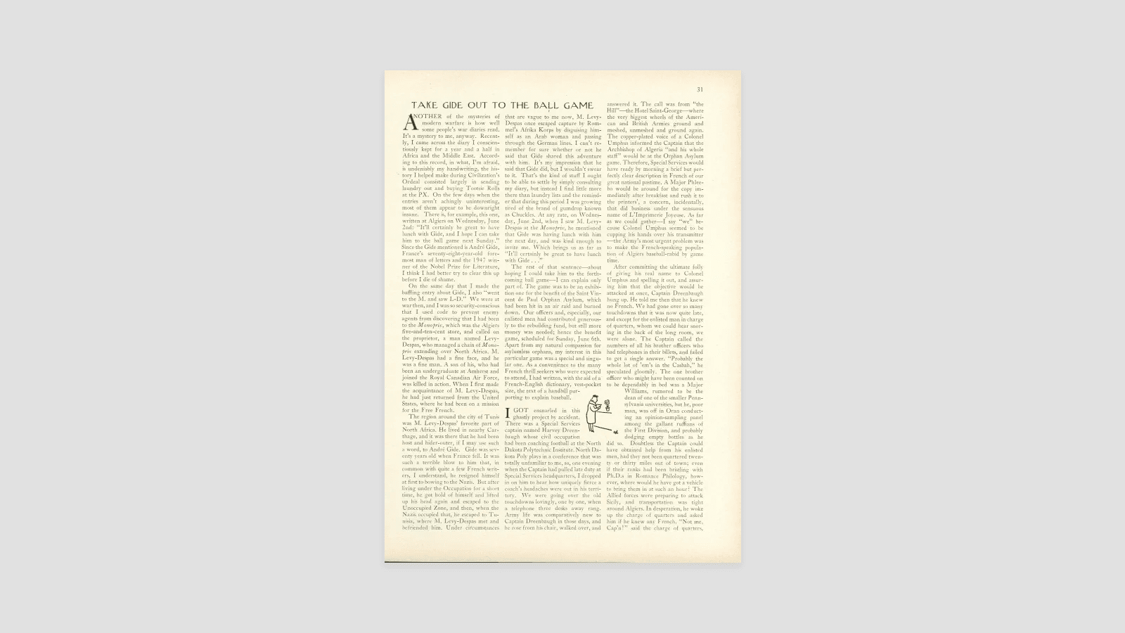 Take Gide Out To The Ball Game The New Yorker