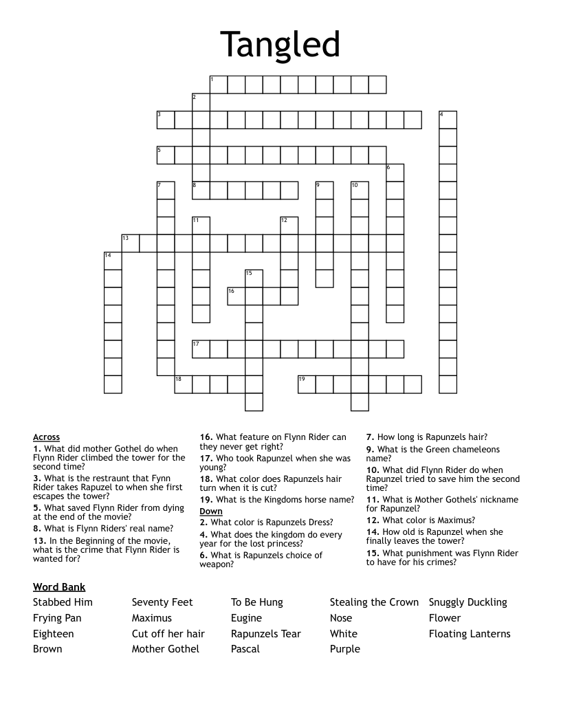 Colorful Place To Get Tangled Crossword