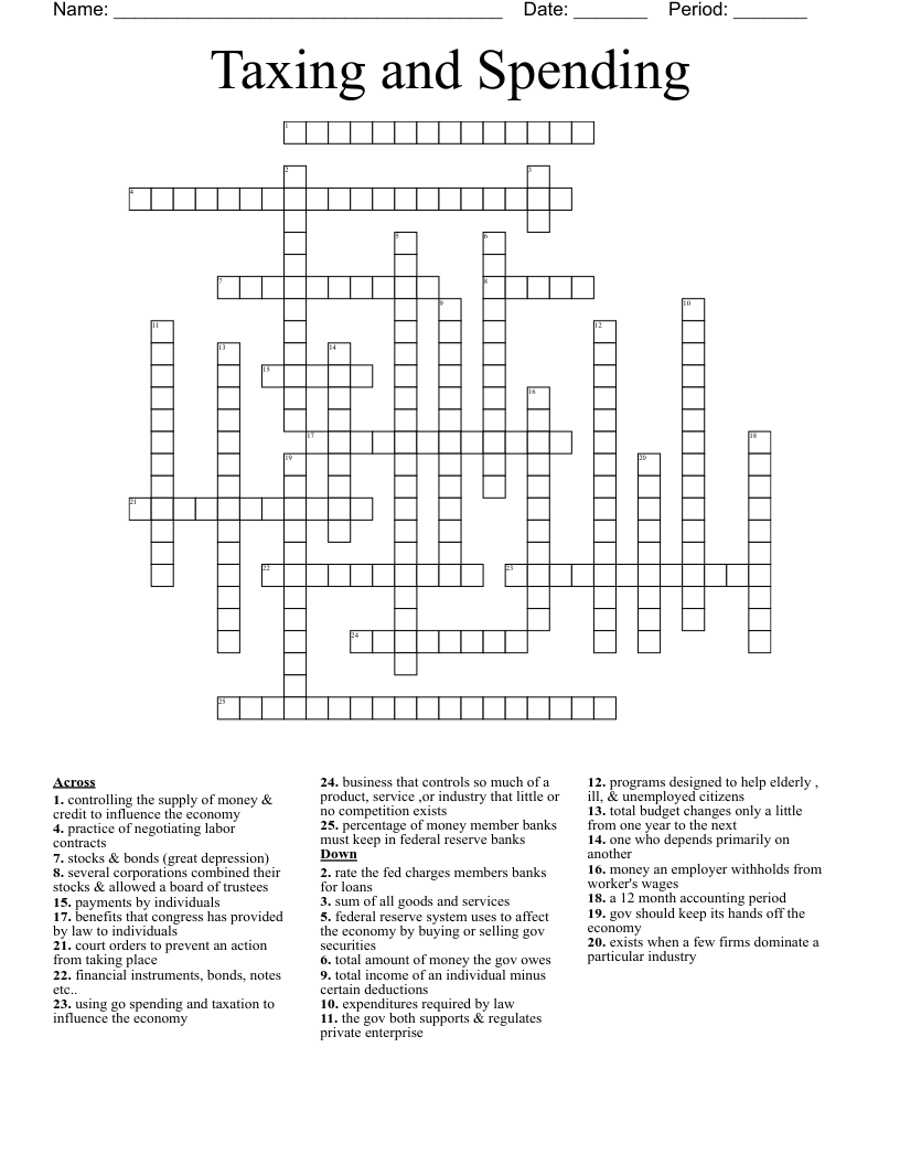 This Has Been Taxing Crossword