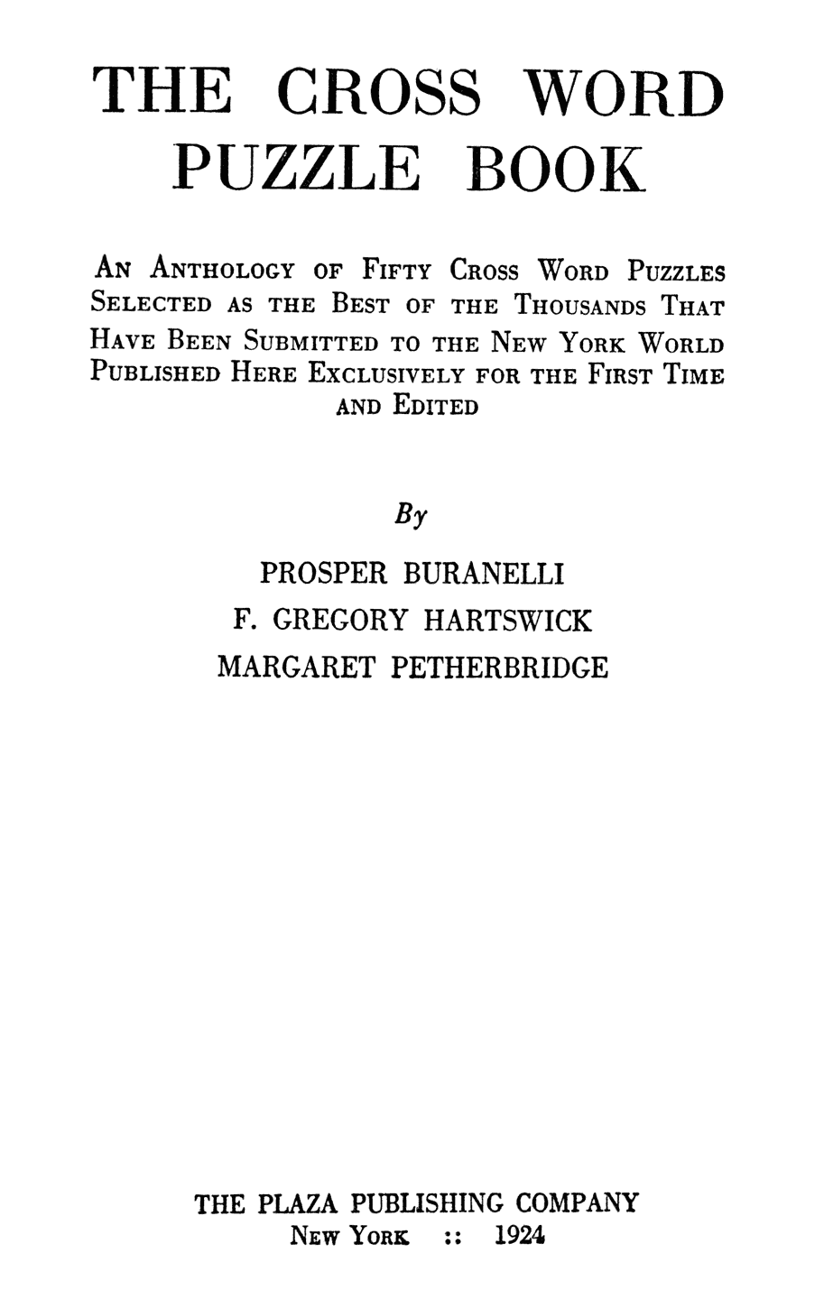 The Cross Word Puzzle Book First Series