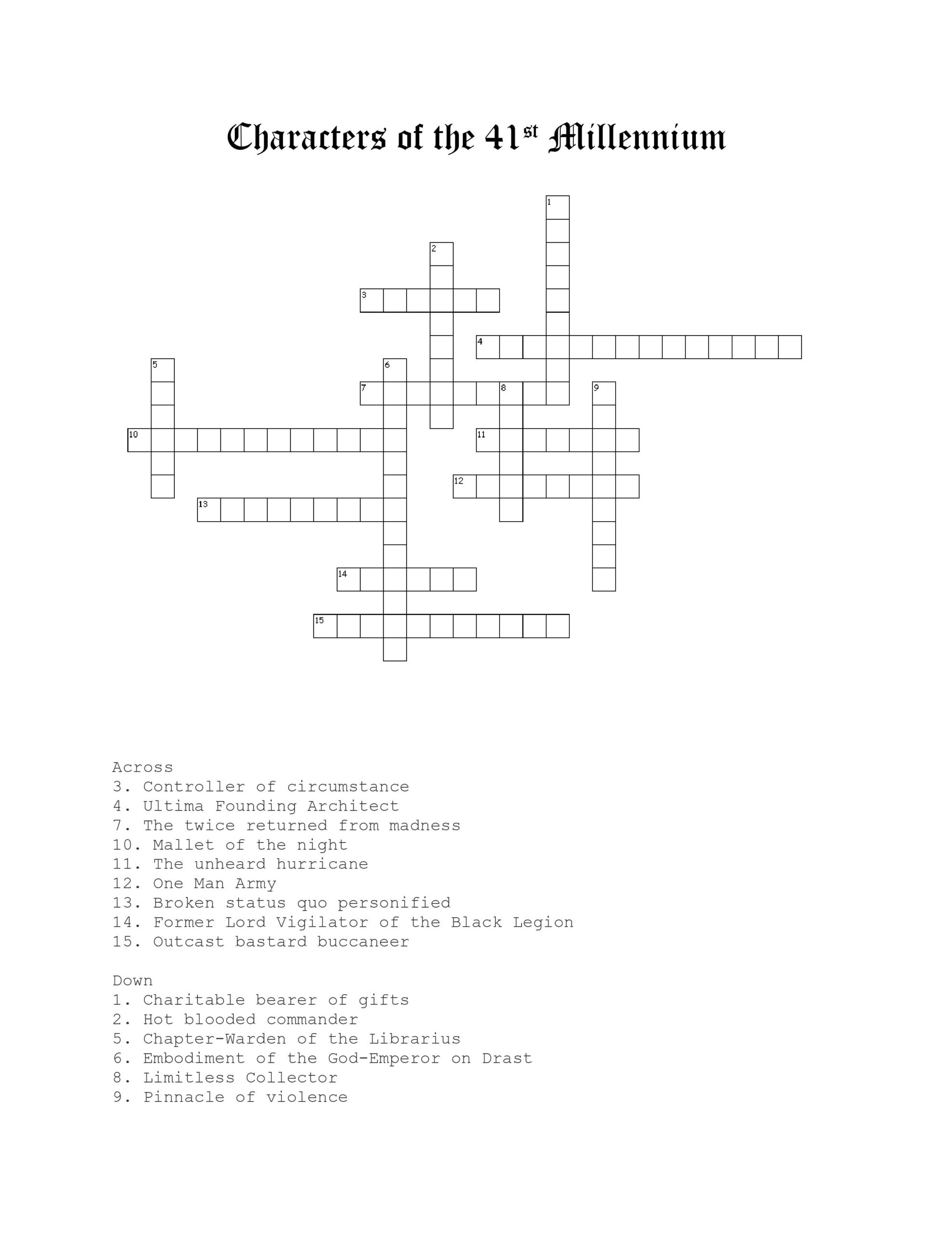 Discord Personified Crossword