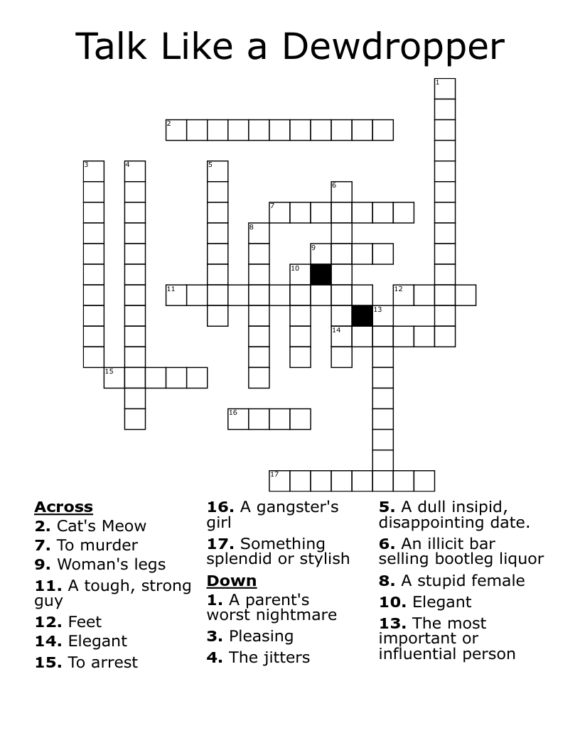 I Dropper Crossword
