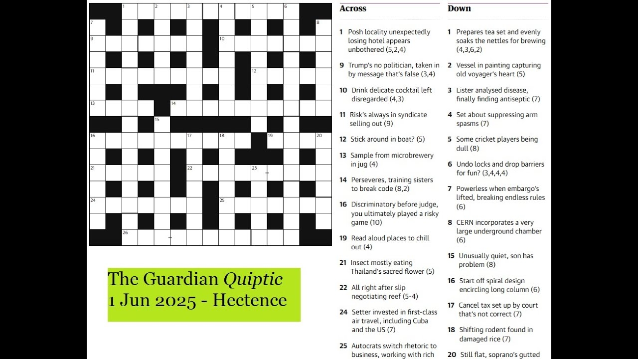 The Guardian Quiptic 1332 YouTube