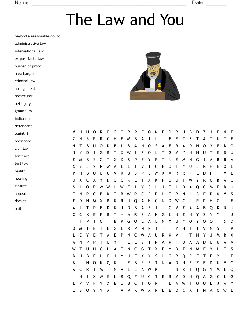 The Law And You Crossword WordMint