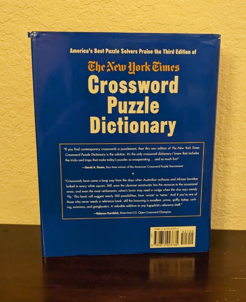 The New York NY Times Crossword Puzzle Dictionary Clare Grundman And Tom Pulliam 9780812923735 EBay