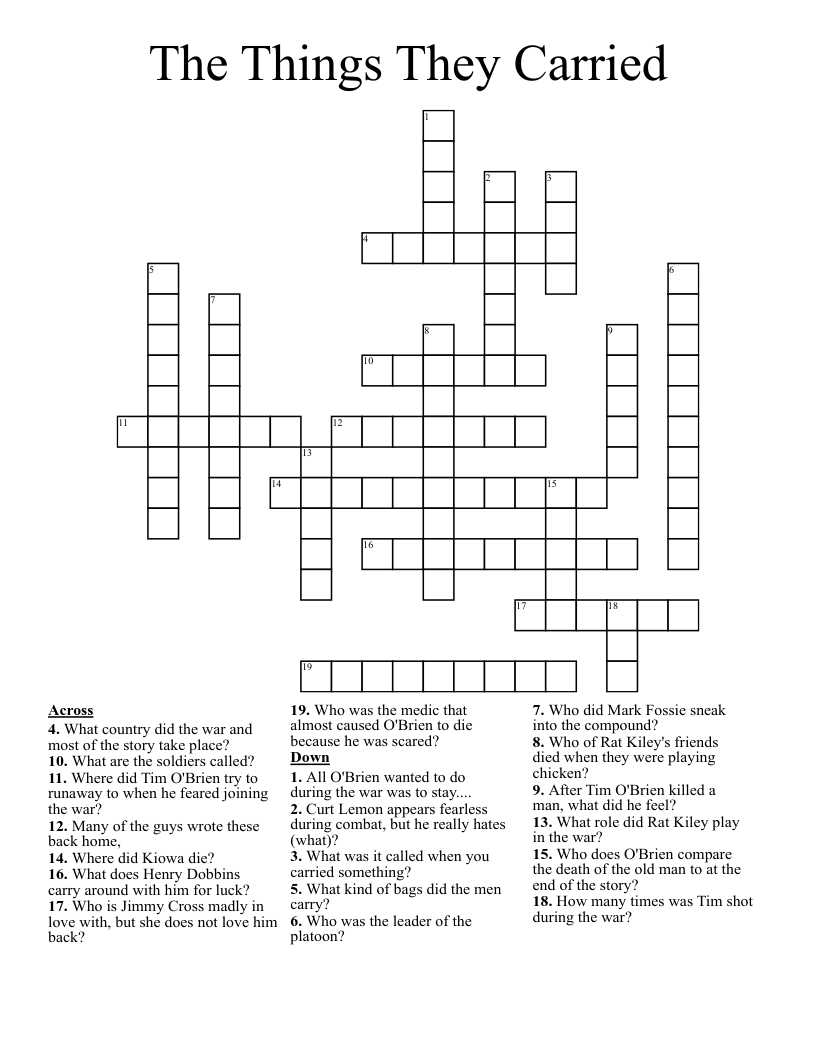 Carried On About Crossword