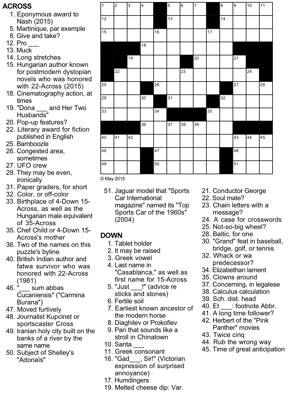 Up To Z Challenge Crossword Puzzle
