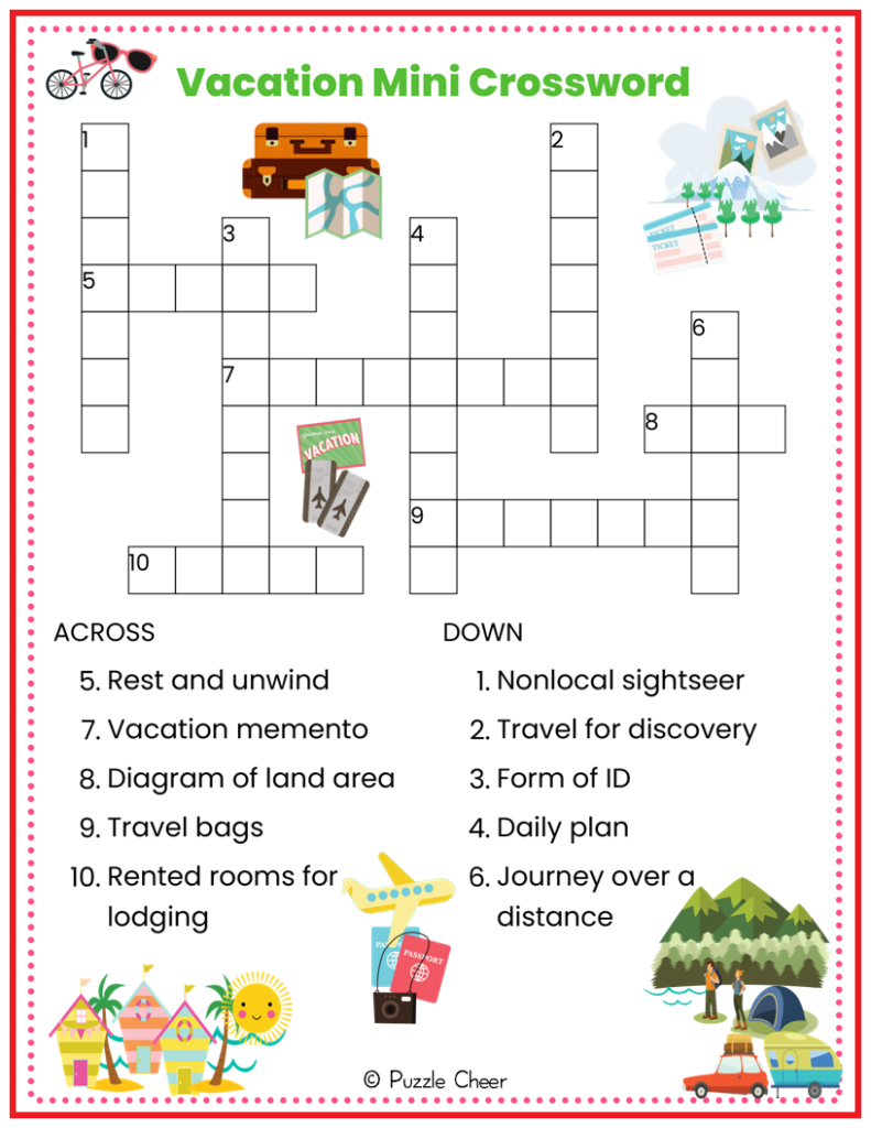 Return From Vacation Crossword